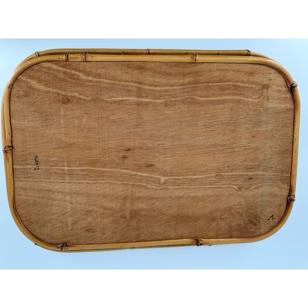 Set of 6 Vintage Bamboo Wicker Rattan Serving Trays Mid Century Japanese Wares - Picture 16 of 16